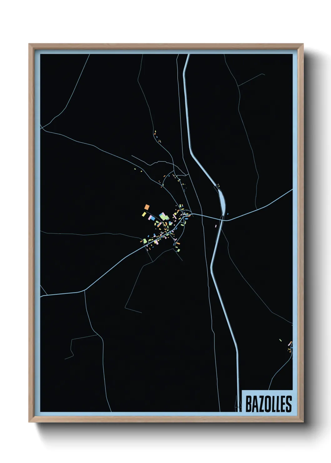 Une affiche de carte sur Bazolles