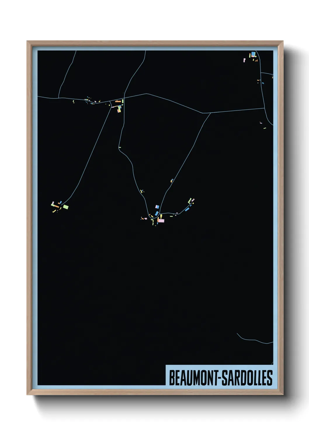 Une affiche de carte sur Beaumont-Sardolles