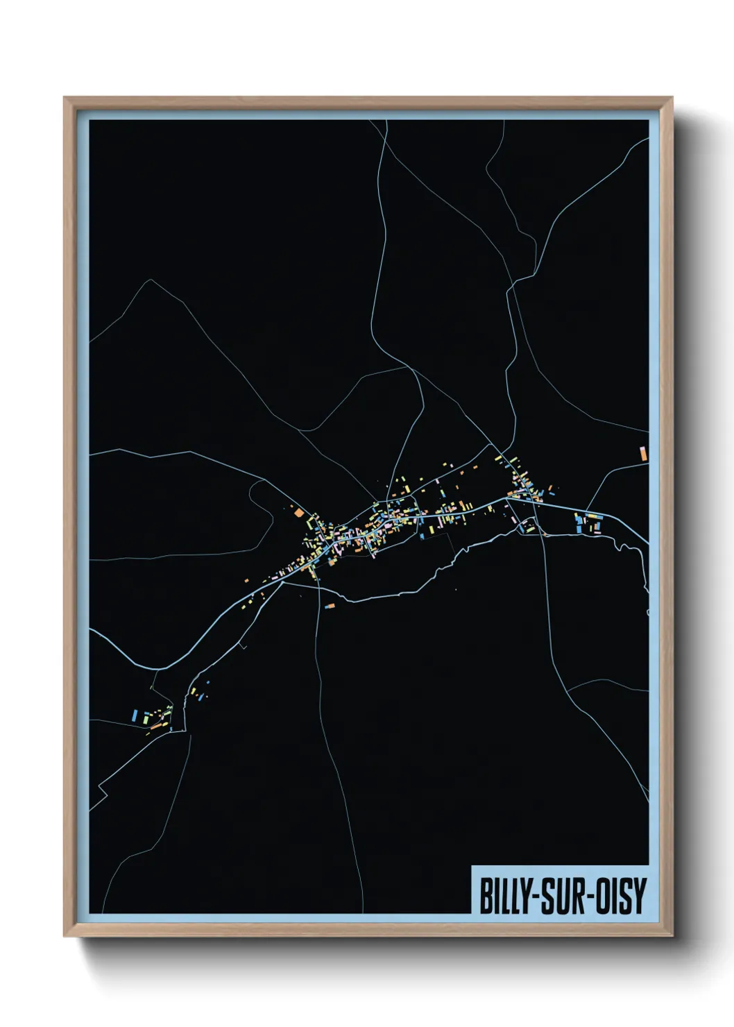 Une affiche de carte sur Billy-sur-Oisy