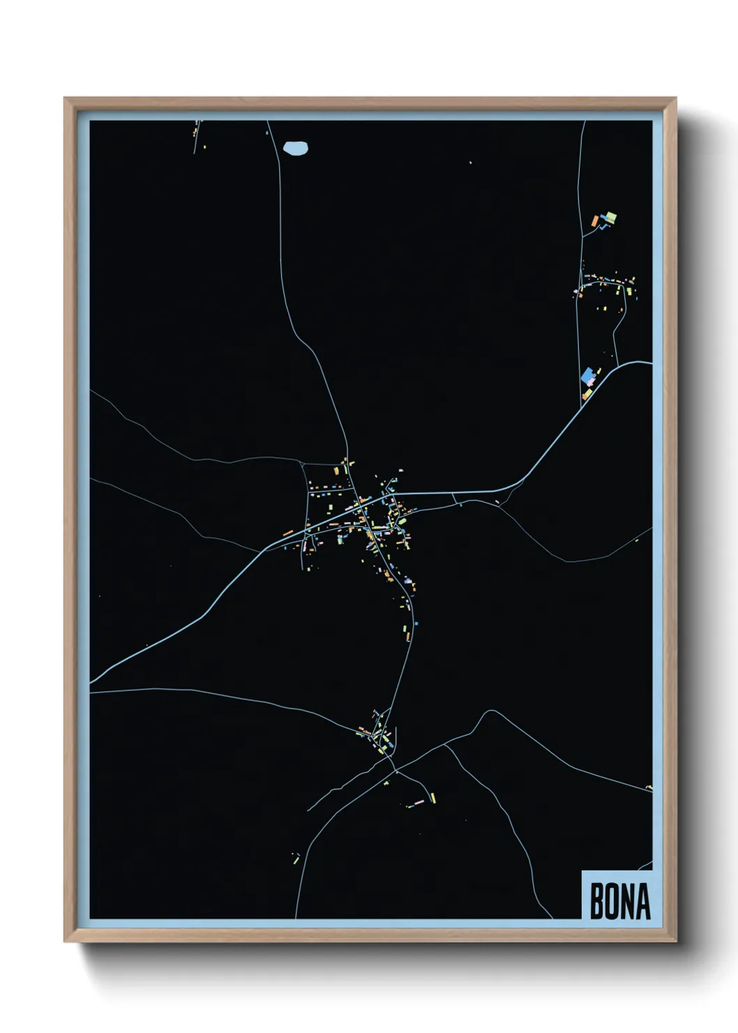 Une affiche de carte sur Bona