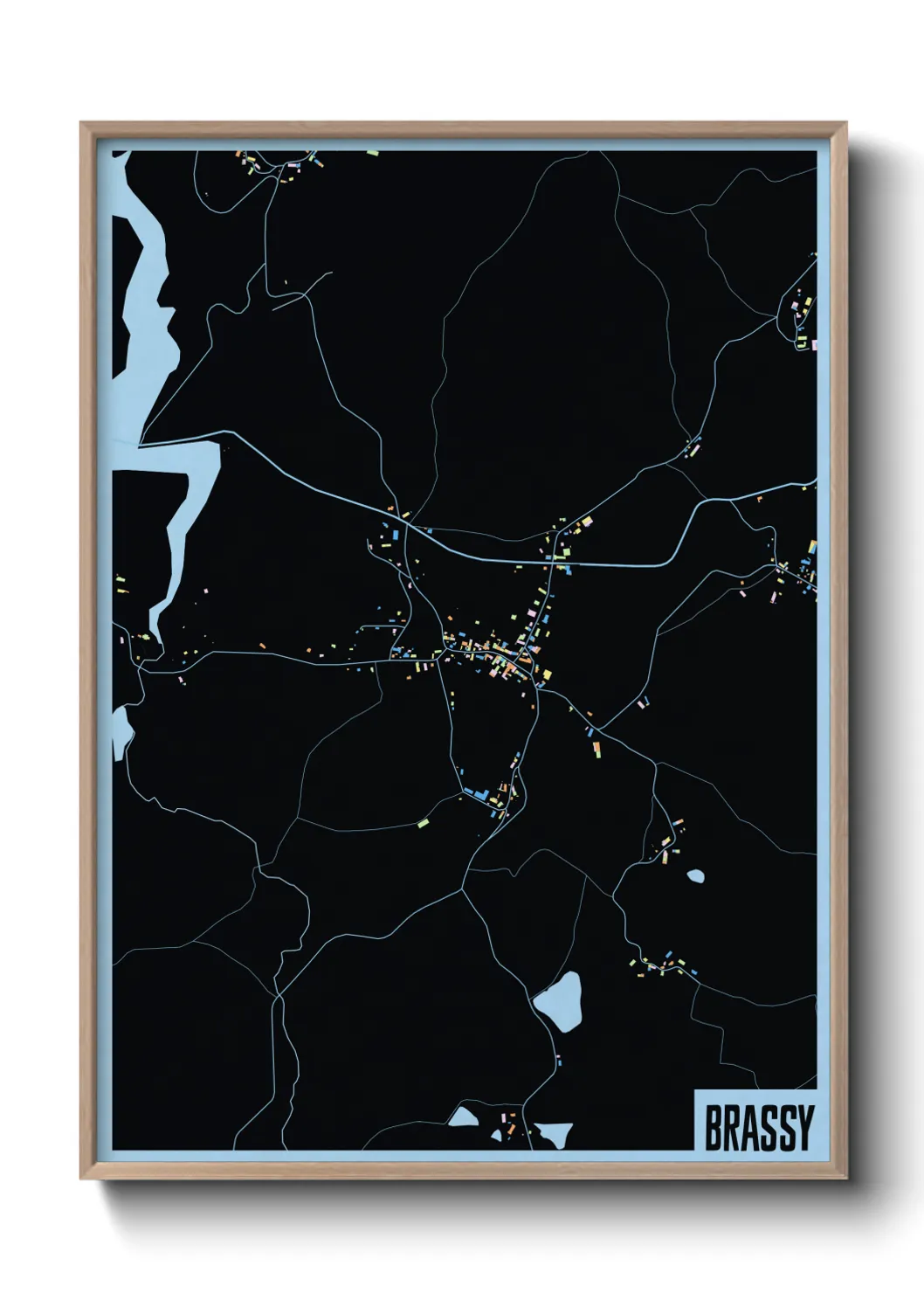 Une affiche de carte sur Brassy