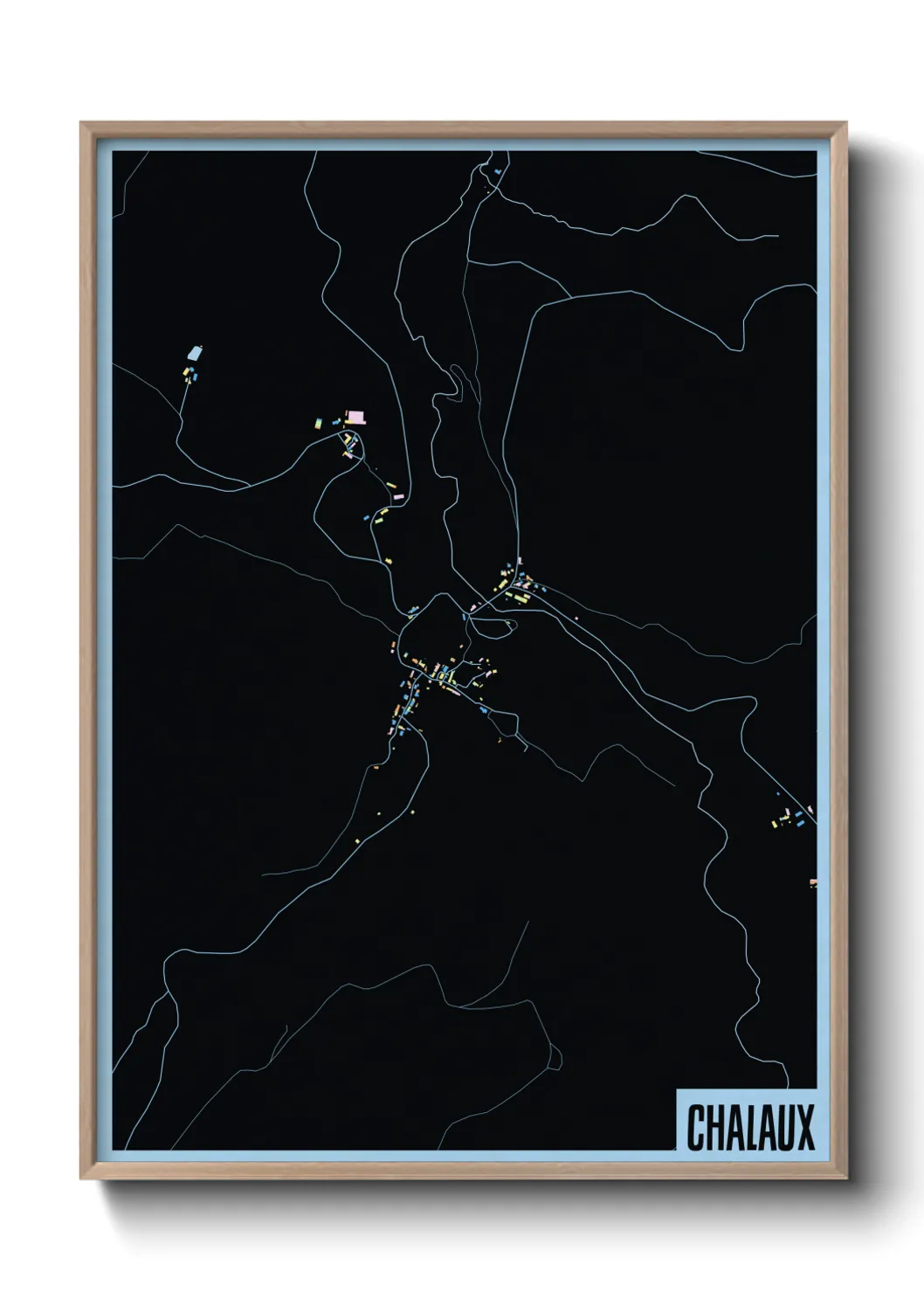 Une affiche de carte sur Chalaux