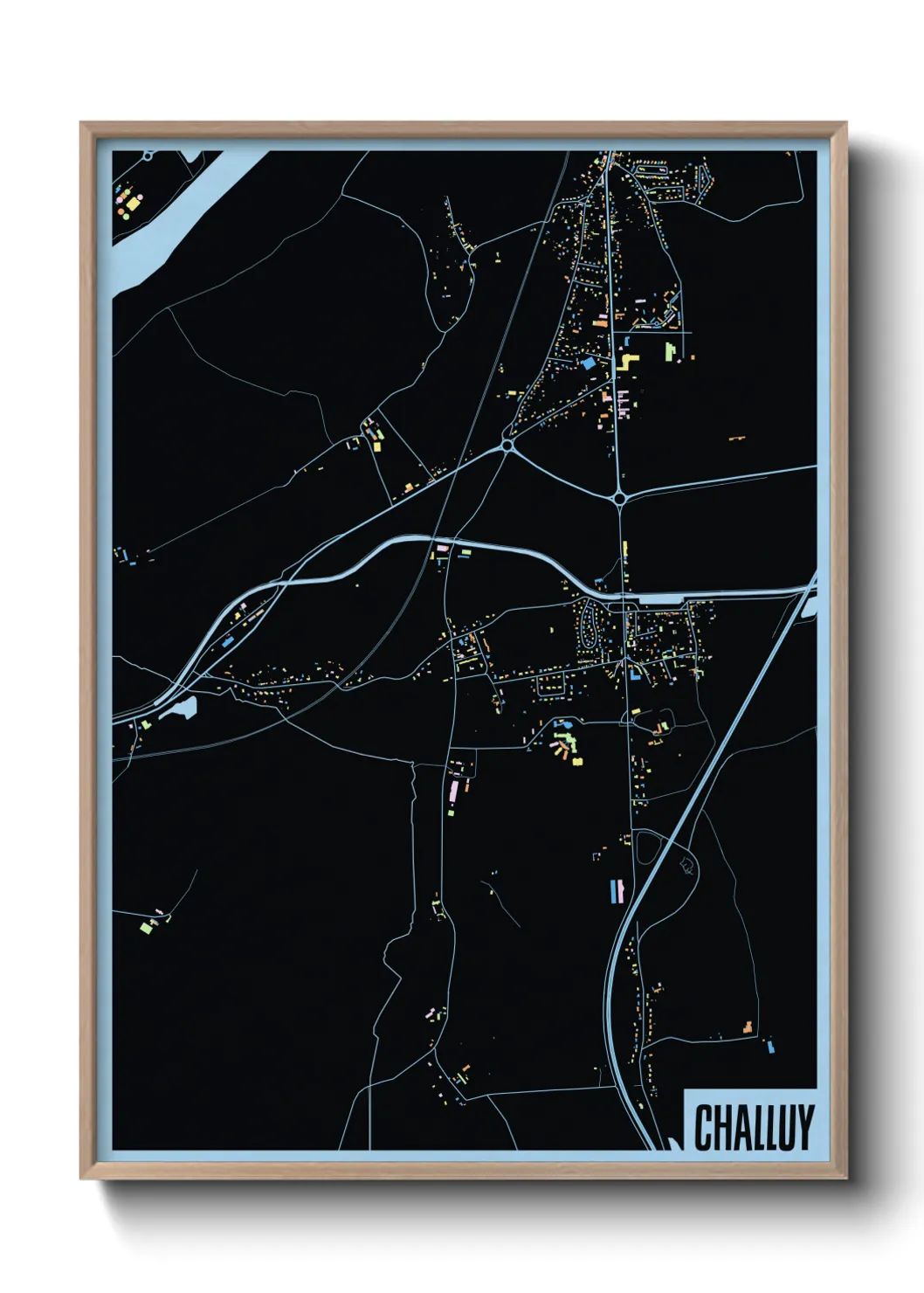 Une affiche de carte sur Challuy