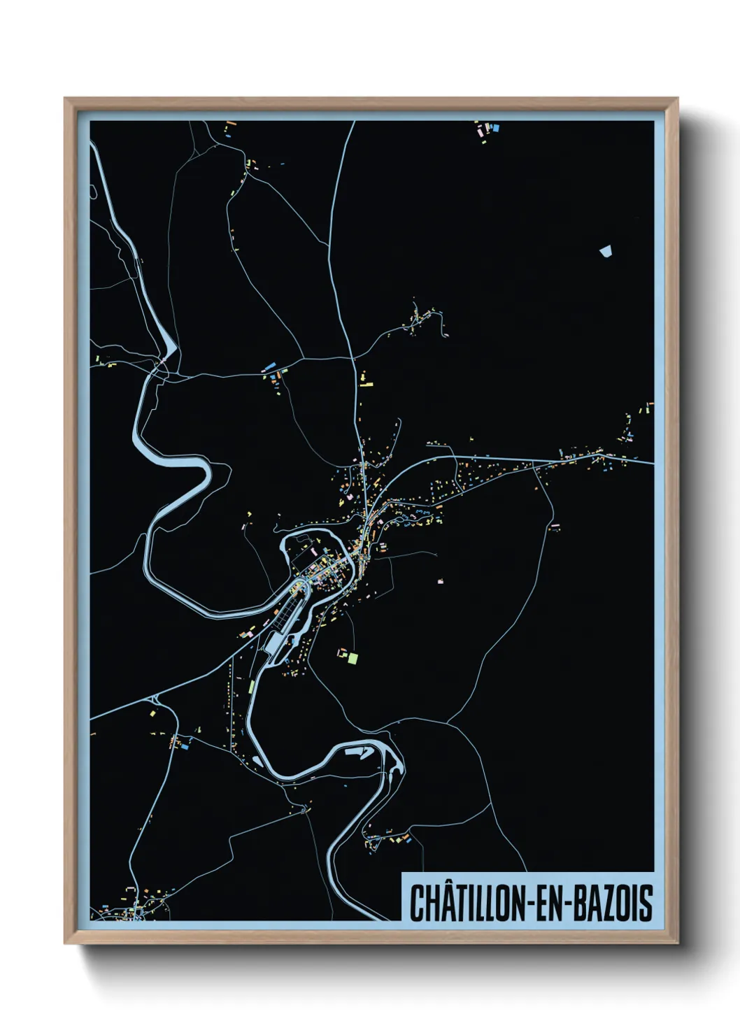 Une affiche de carte sur Châtillon-en-Bazois