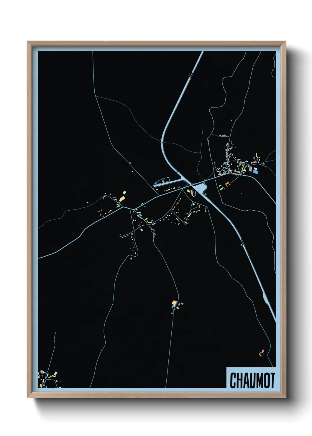 Une affiche de carte sur Chaumot