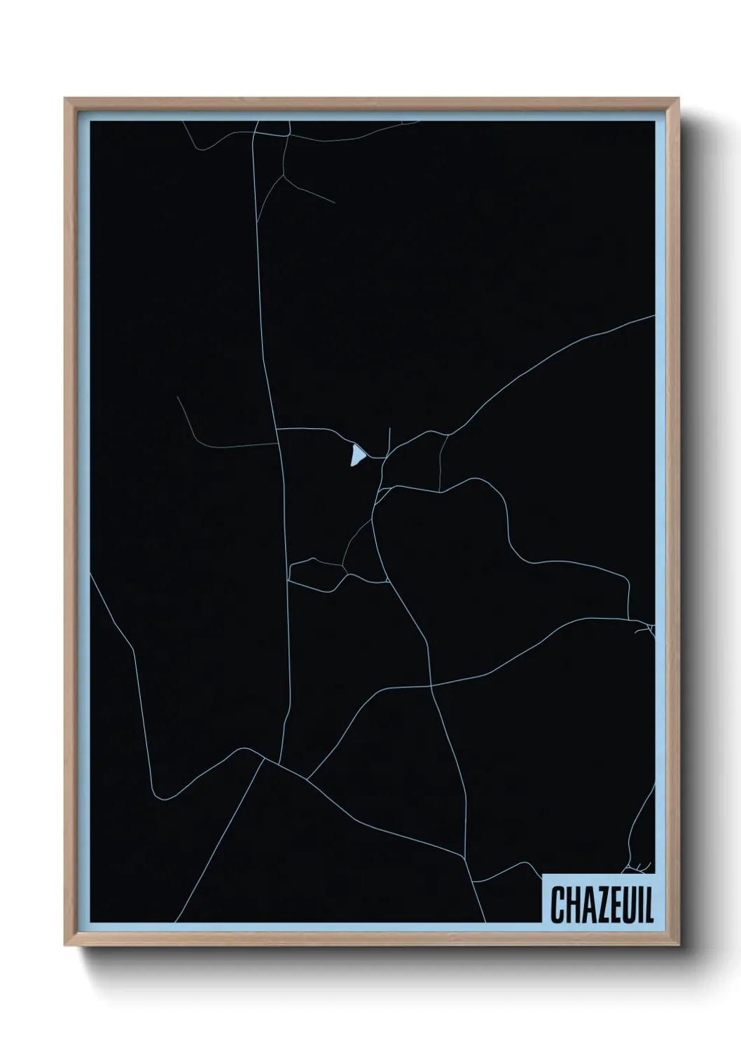 Une affiche de carte sur Chazeuil