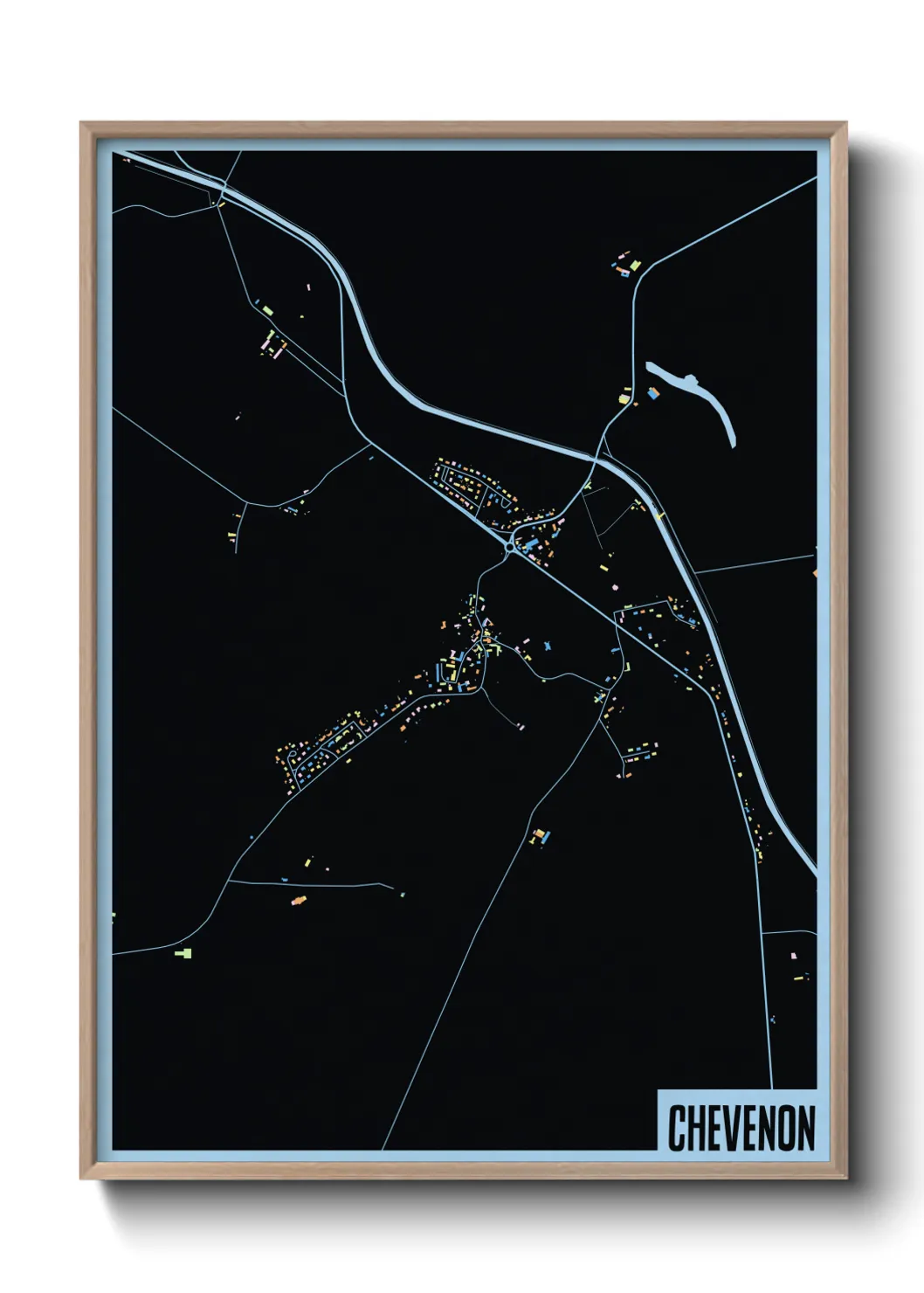 Une affiche de carte sur Chevenon