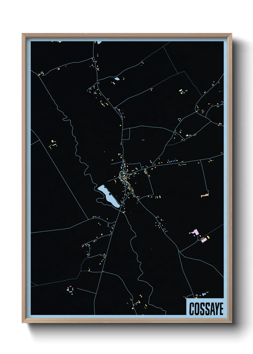 Une affiche de carte sur Cossaye