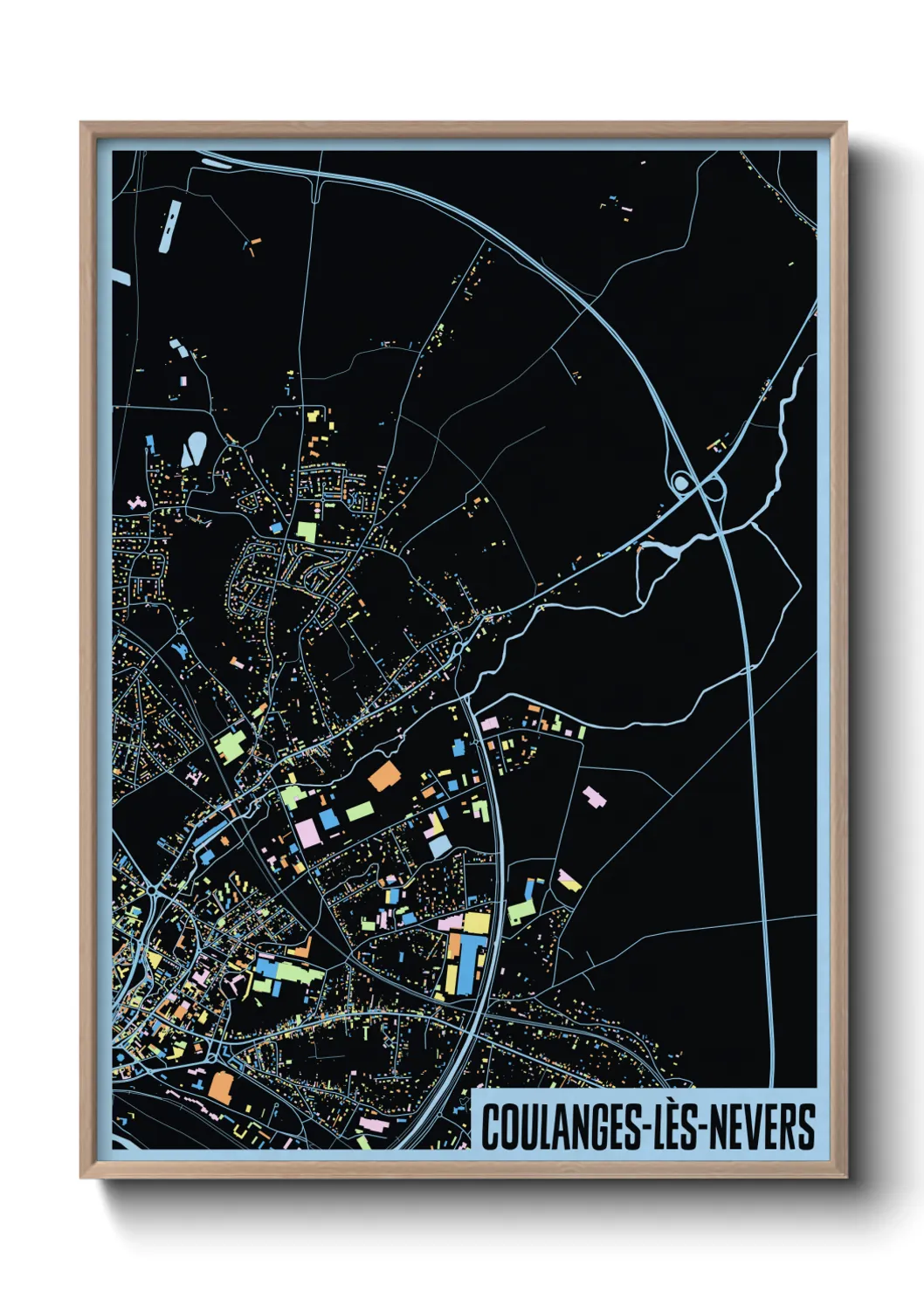 Une affiche de carte sur Coulanges-lès-Nevers