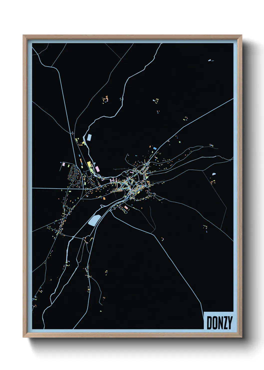 Une affiche de carte sur Donzy