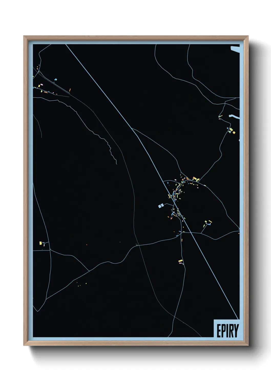 Une affiche de carte sur Epiry