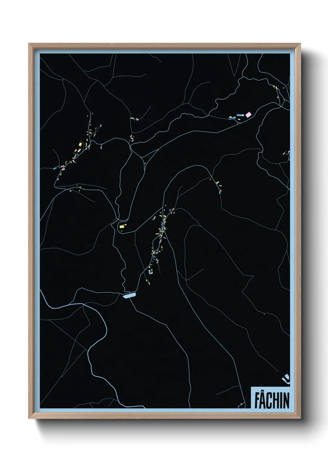 Une affiche de carte sur Fâchin