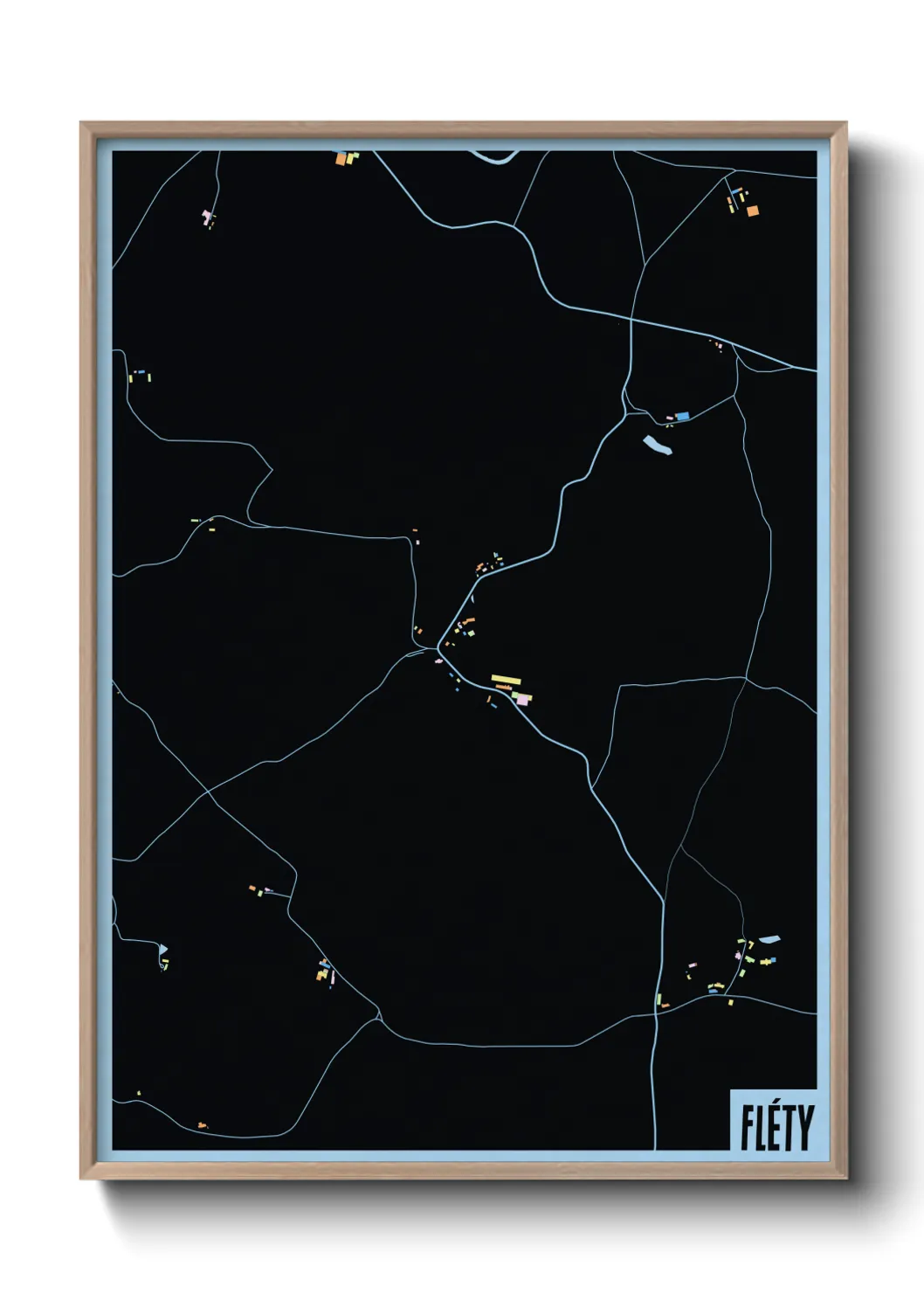 Une affiche de carte sur Fléty