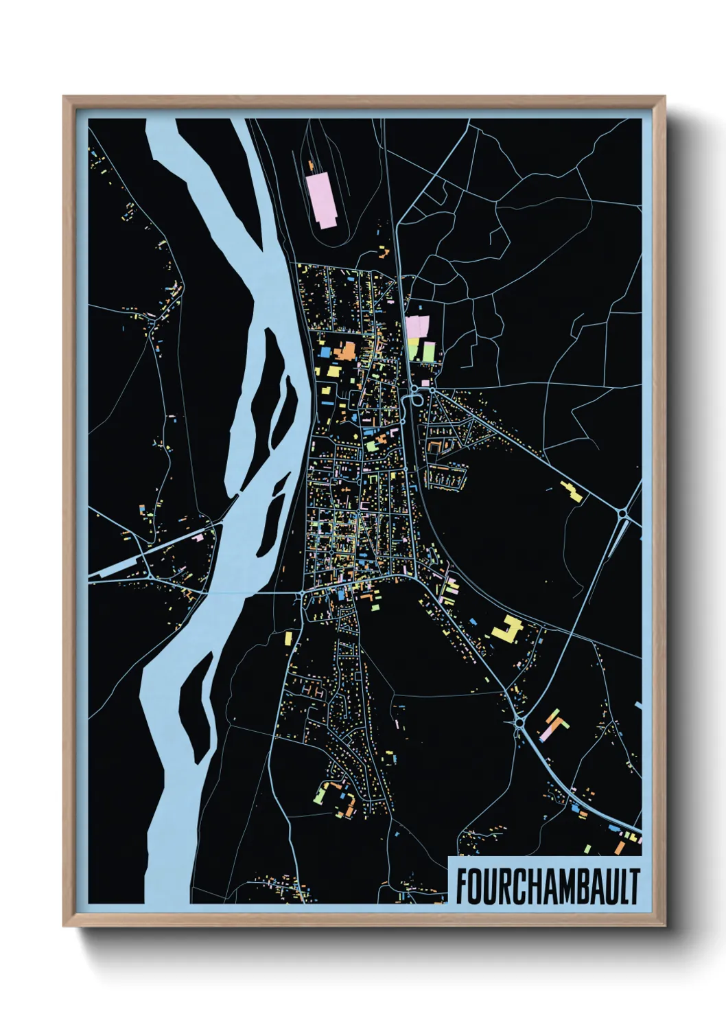 Une affiche de carte sur Fourchambault