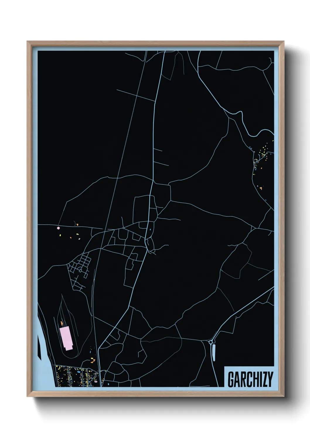 Une affiche de carte sur Garchizy