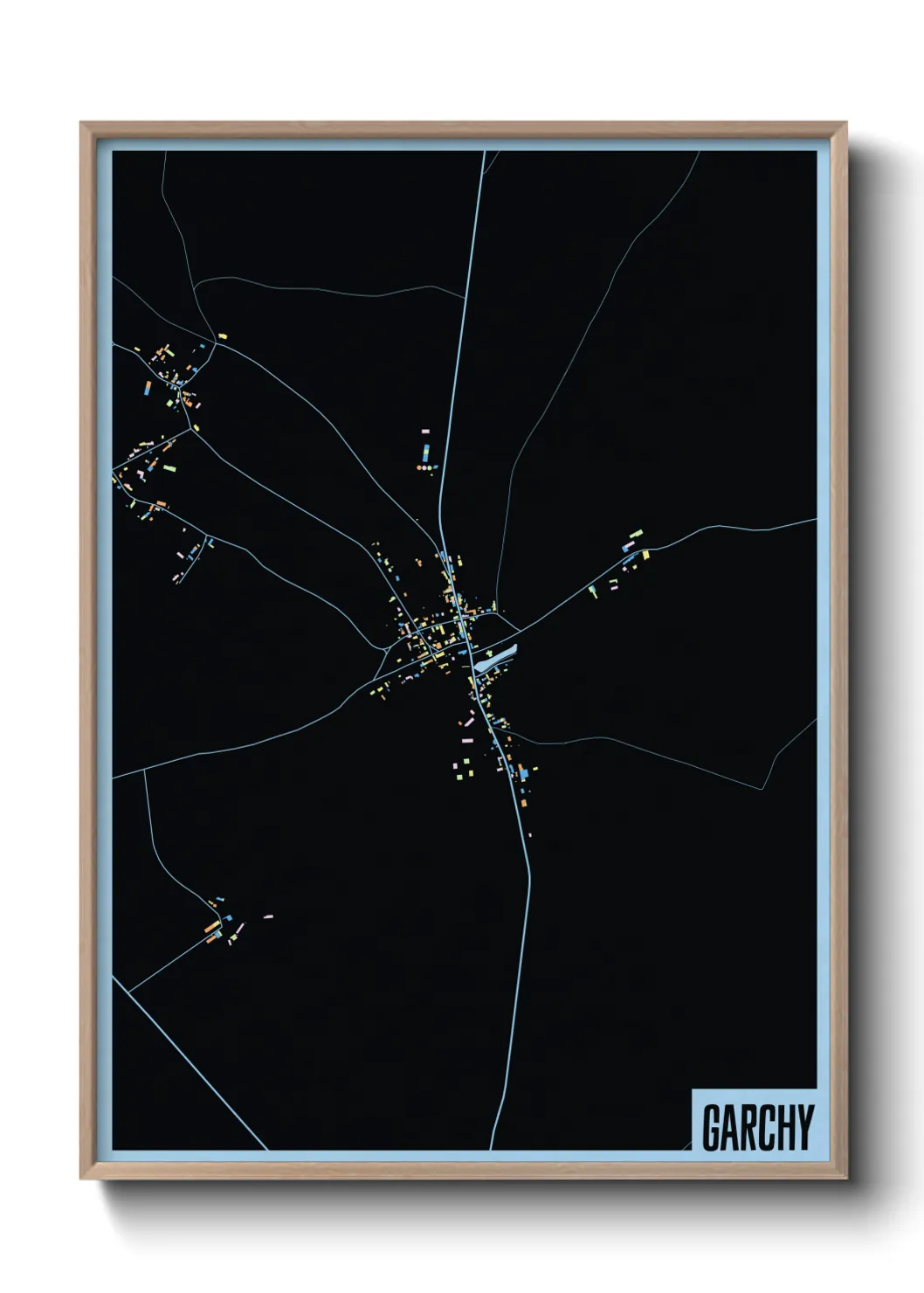 Une affiche de carte sur Garchy