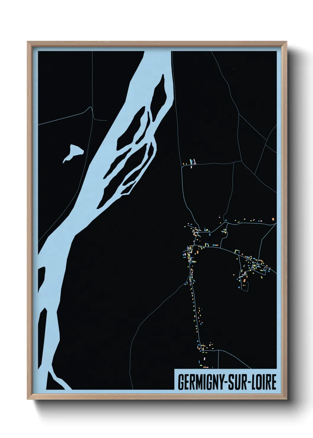 Une affiche de carte sur Germigny-sur-Loire