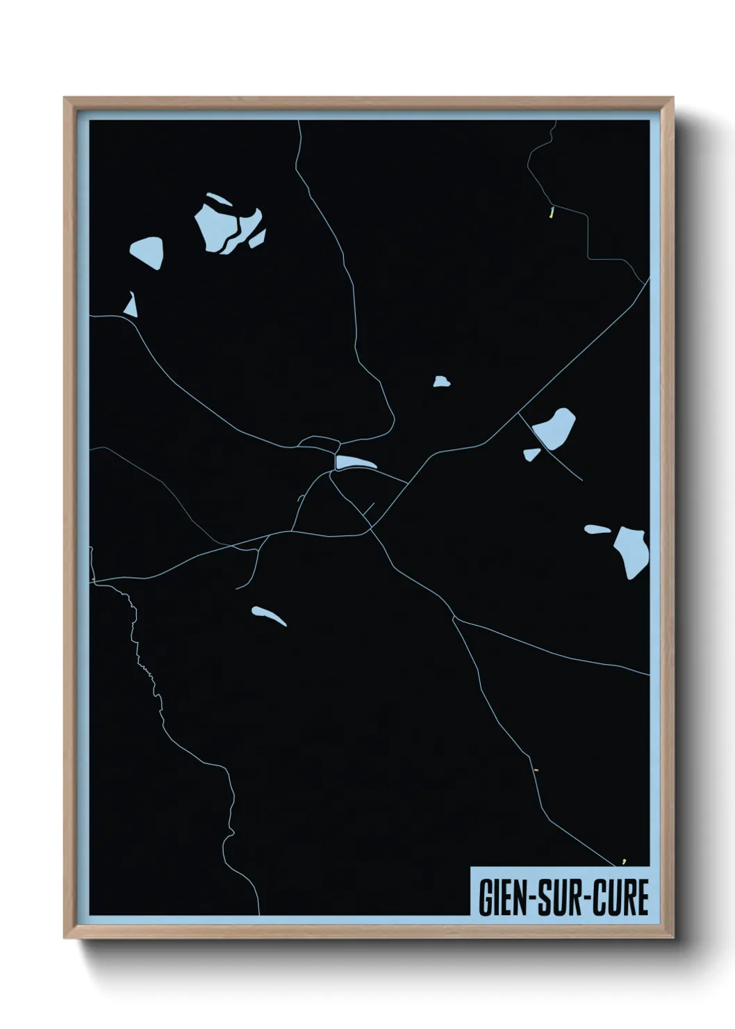 Une affiche de carte sur Gien-sur-Cure
