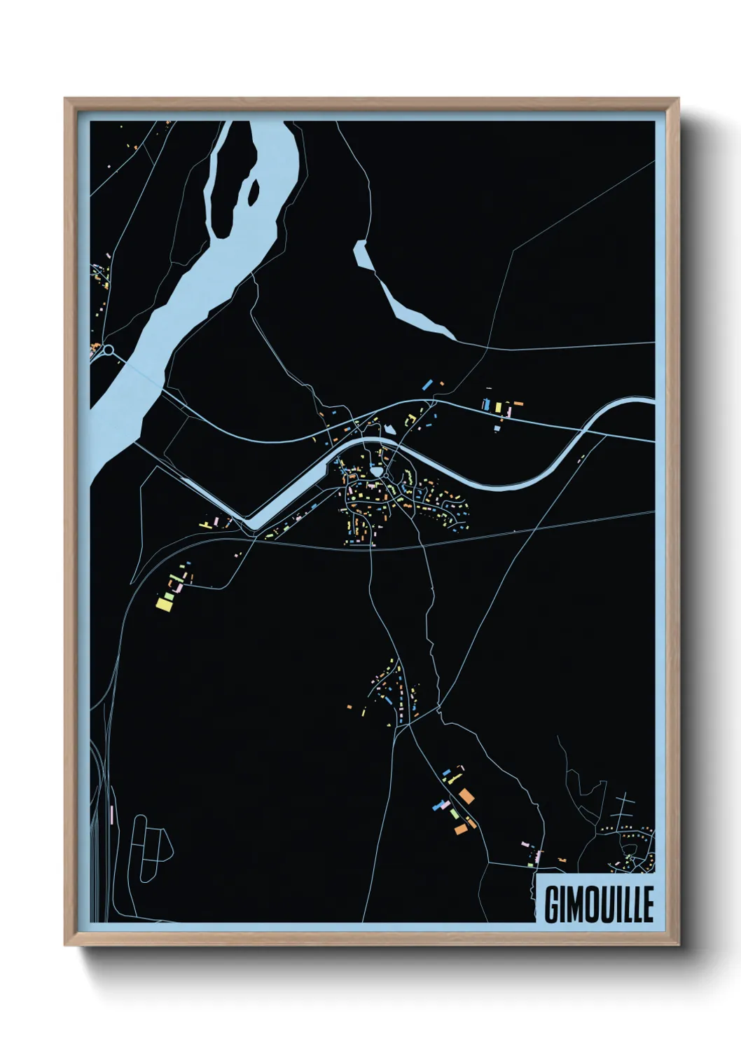 Une affiche de carte sur Gimouille