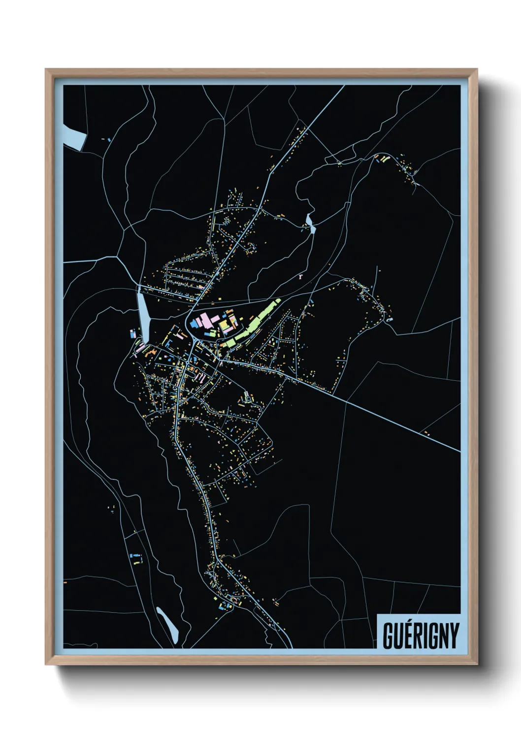 Une affiche de carte sur Guérigny