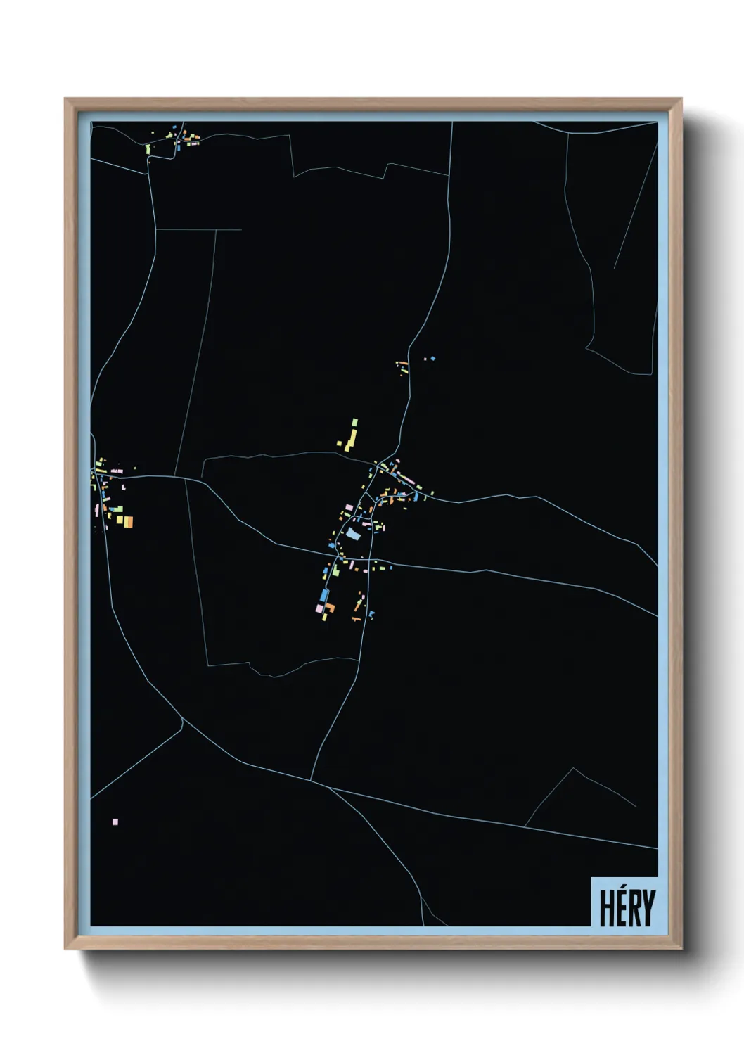 Une affiche de carte sur Héry