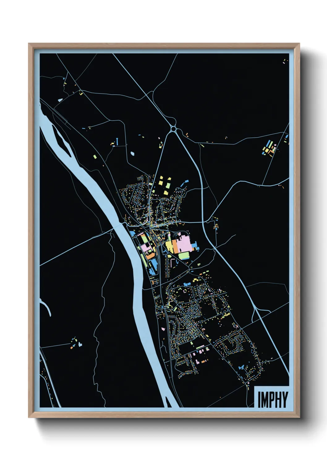 Une affiche de carte sur Imphy