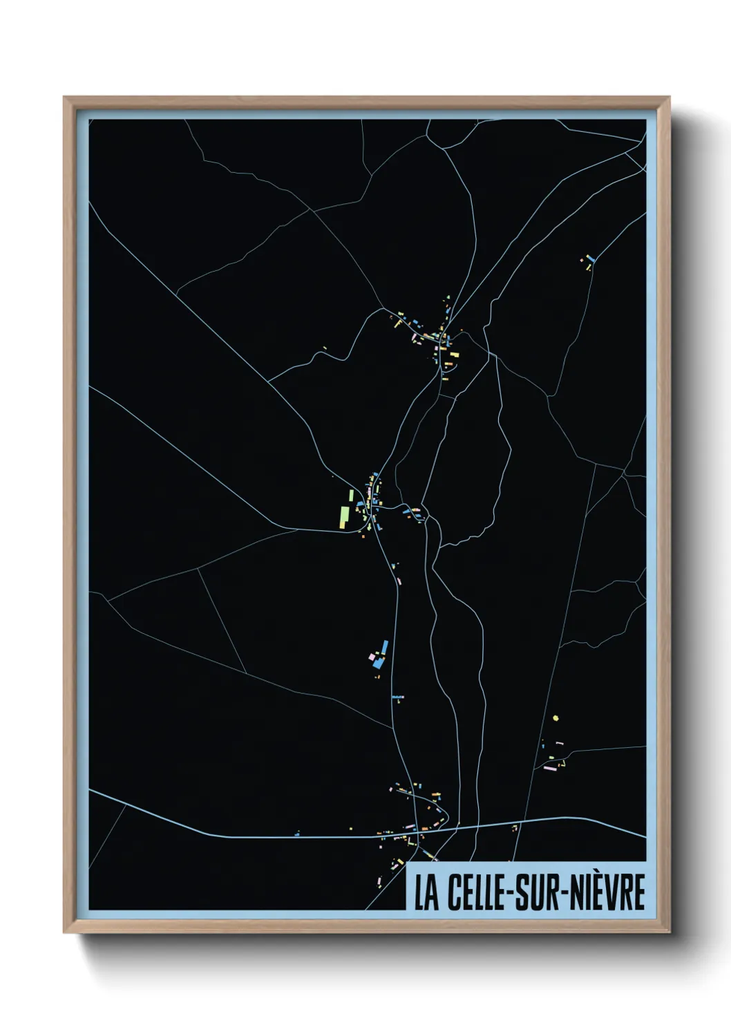 Une affiche de carte sur La Celle-sur-Nièvre