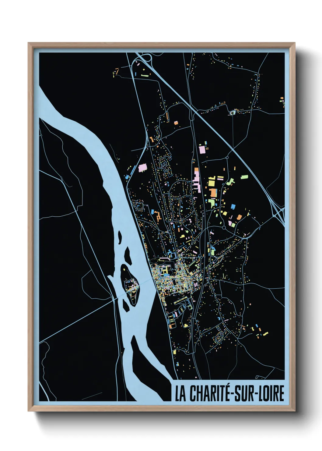 Une affiche de carte sur La Charité-sur-Loire