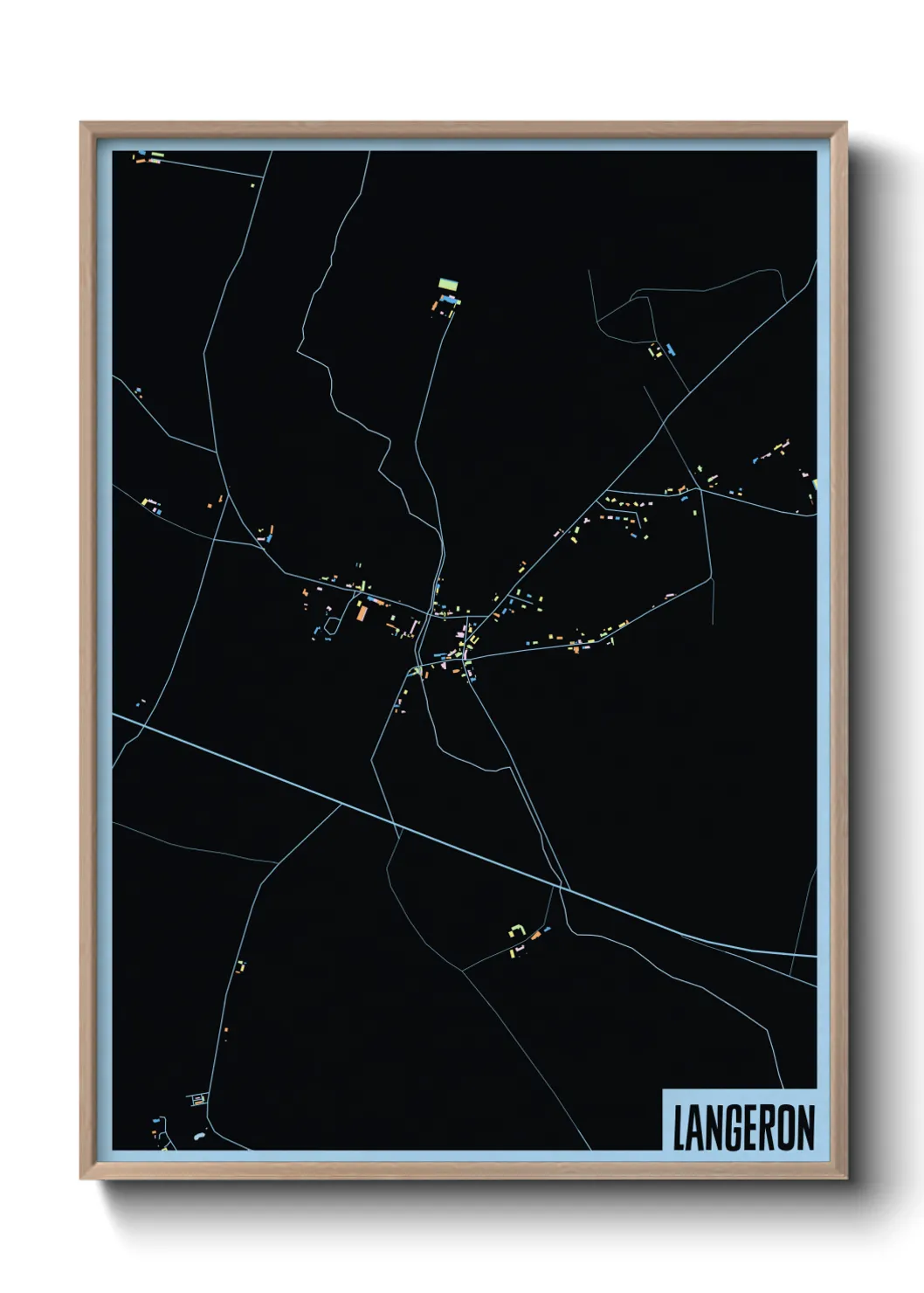 Une affiche de carte sur Langeron