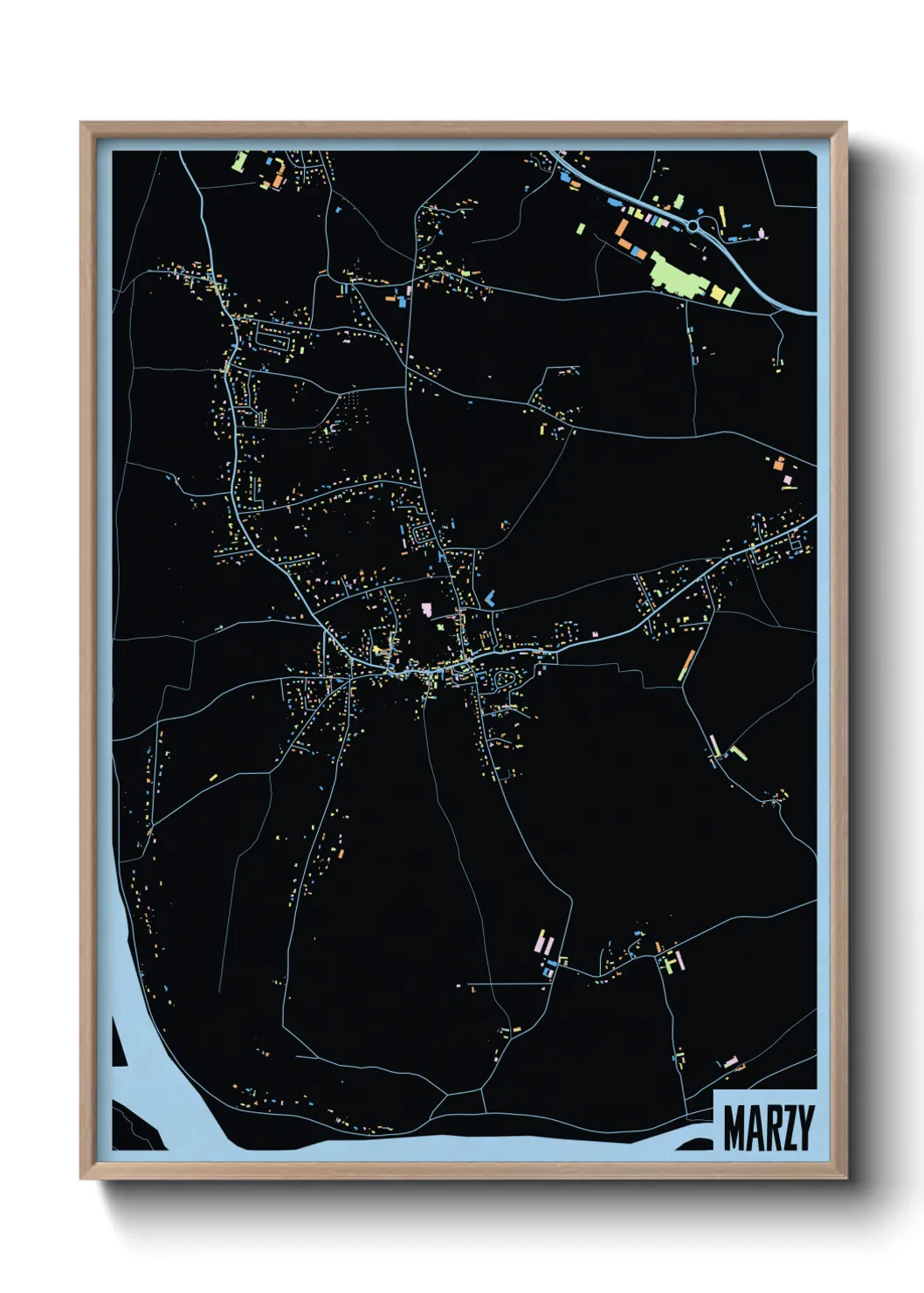 Une affiche de carte sur Marzy