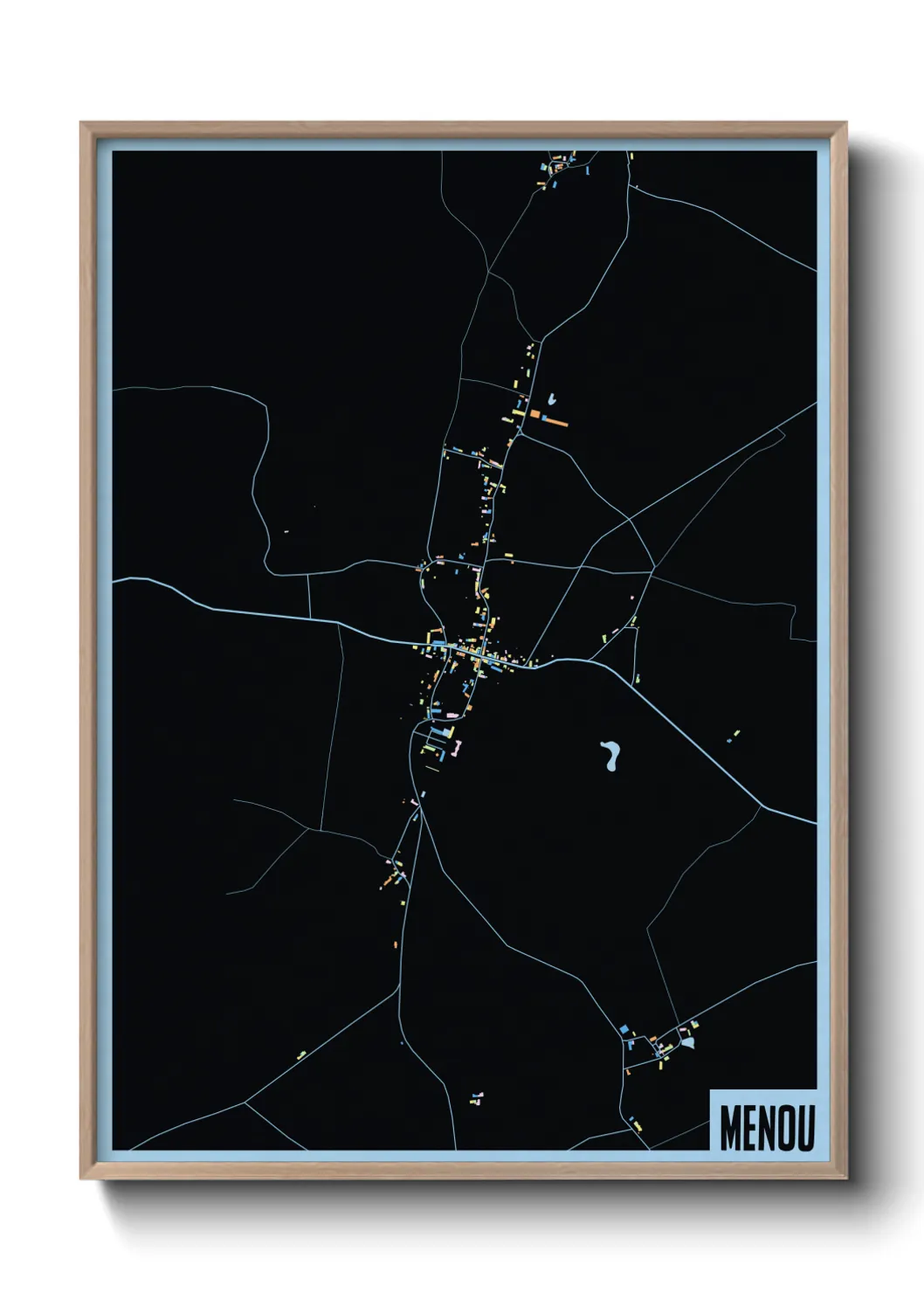 Une affiche de carte sur Menou