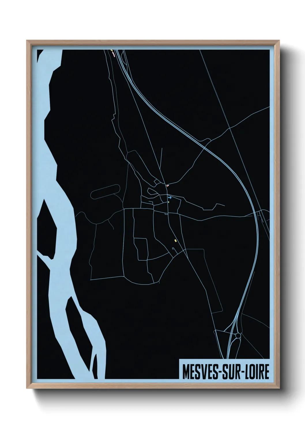 Une affiche de carte sur Mesves-sur-Loire