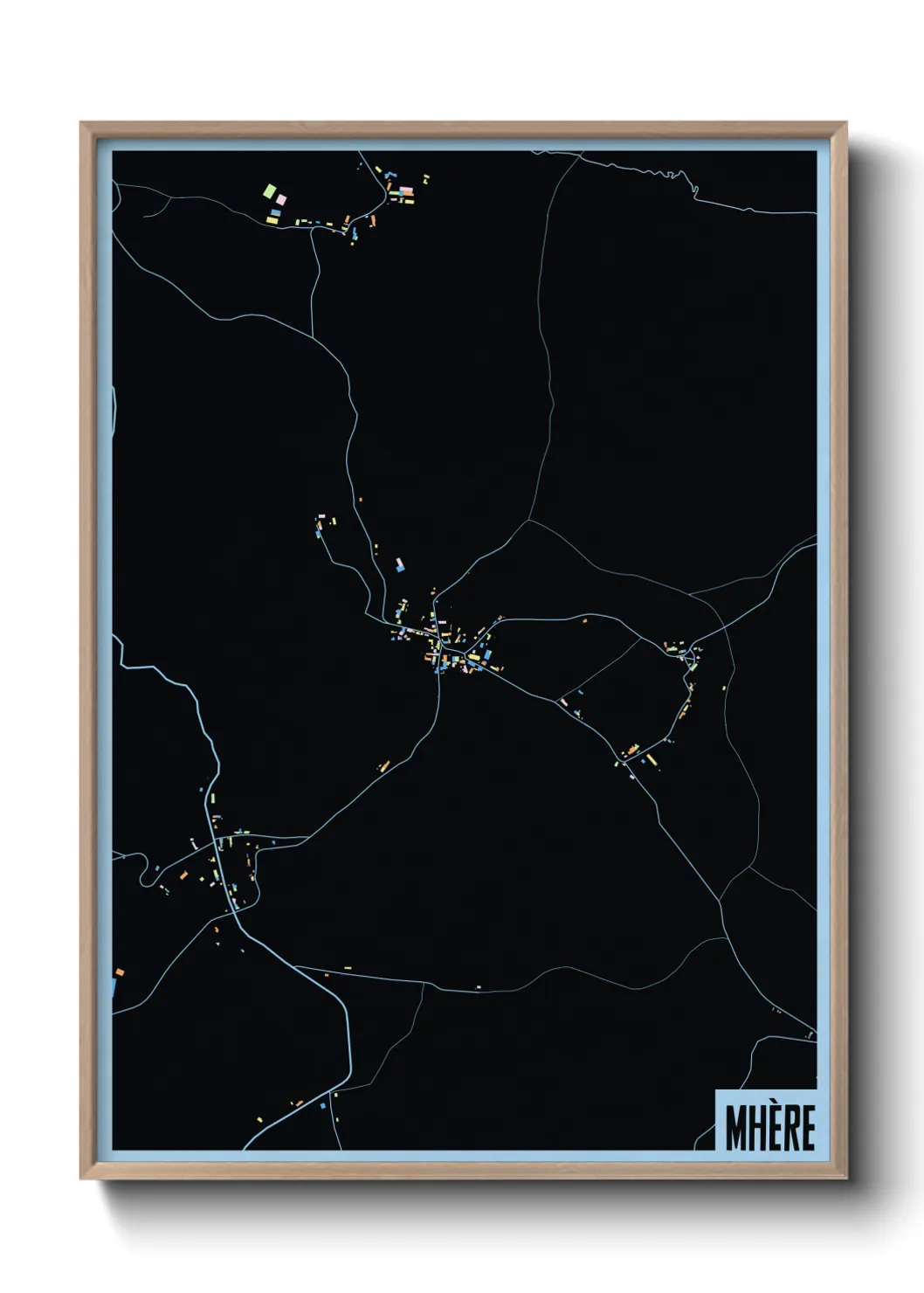 Une affiche de carte sur Mhère