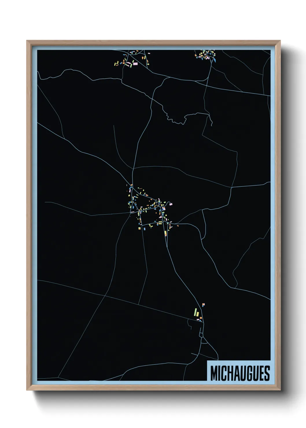 Une affiche de carte sur Michaugues