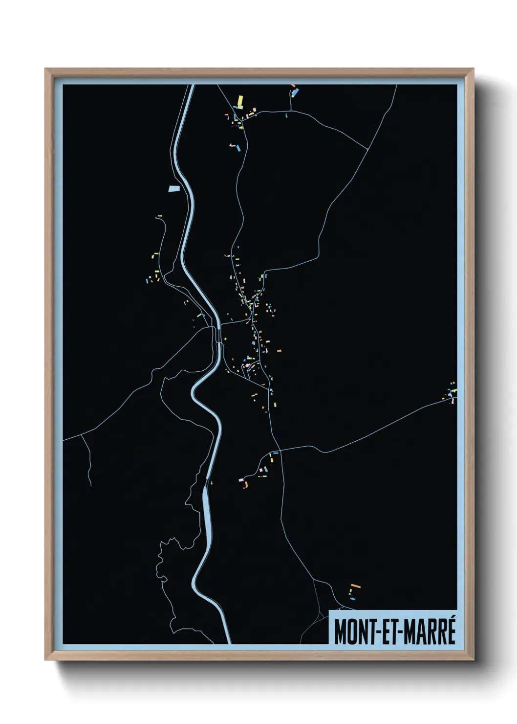 Une affiche de carte sur Mont-et-Marré