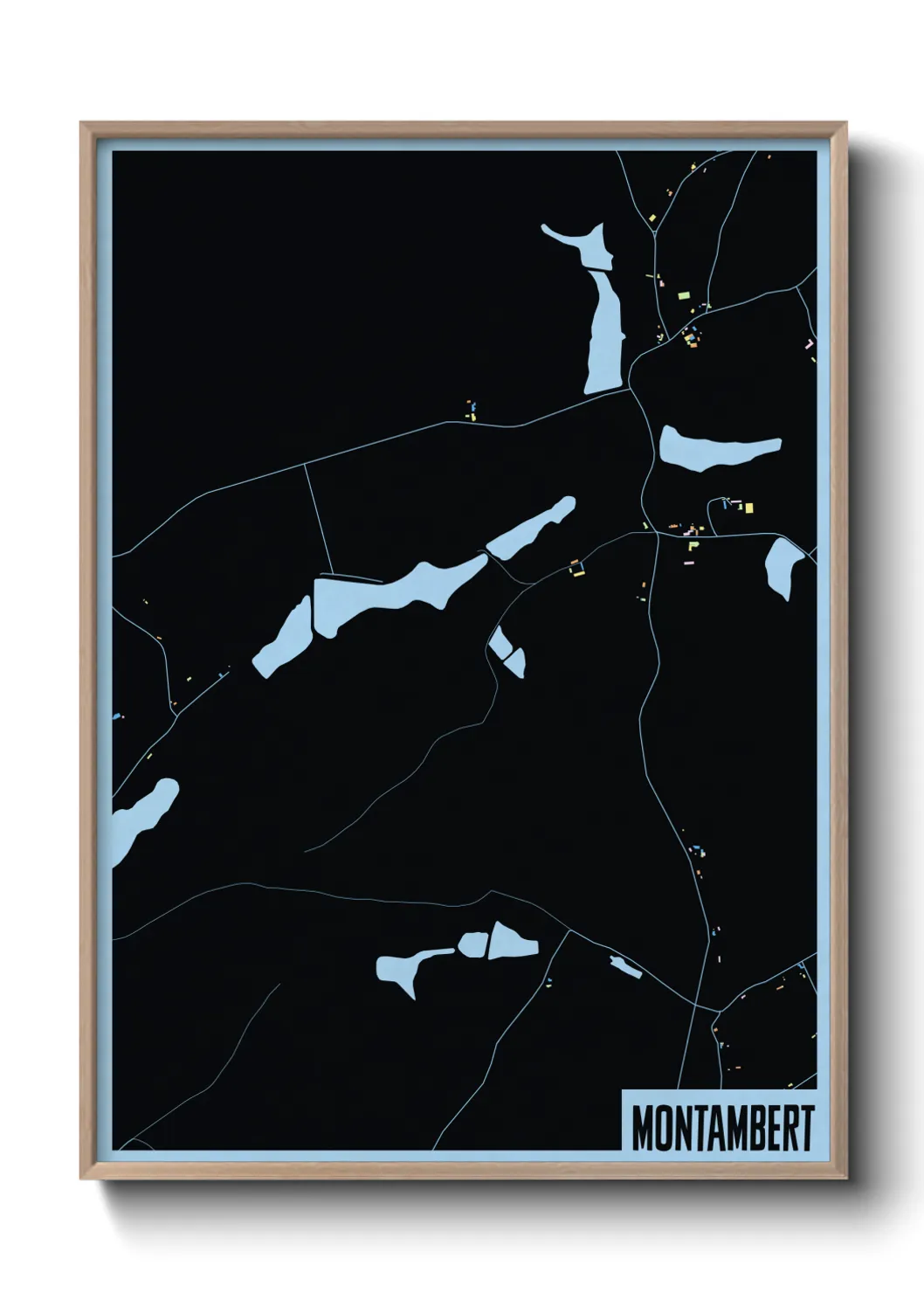 Une affiche de carte sur Montambert