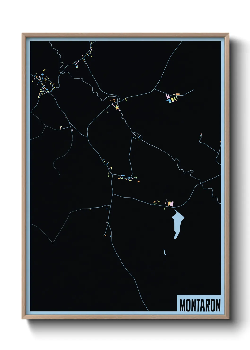 Une affiche de carte sur Montaron