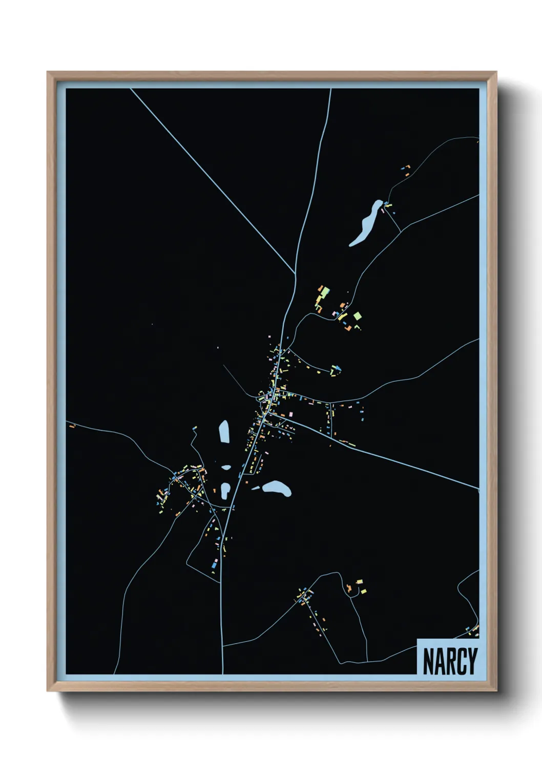 Une affiche de carte sur Narcy