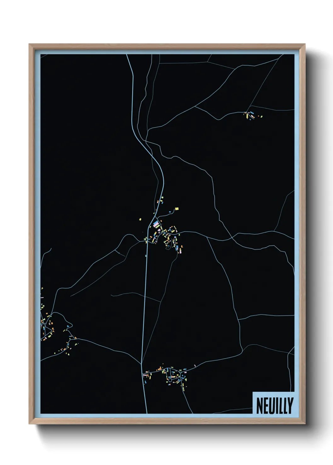 Une affiche de carte sur Neuilly