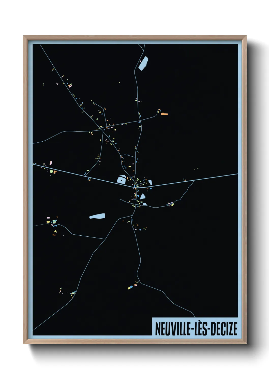 Une affiche de carte sur Neuville-lès-Decize