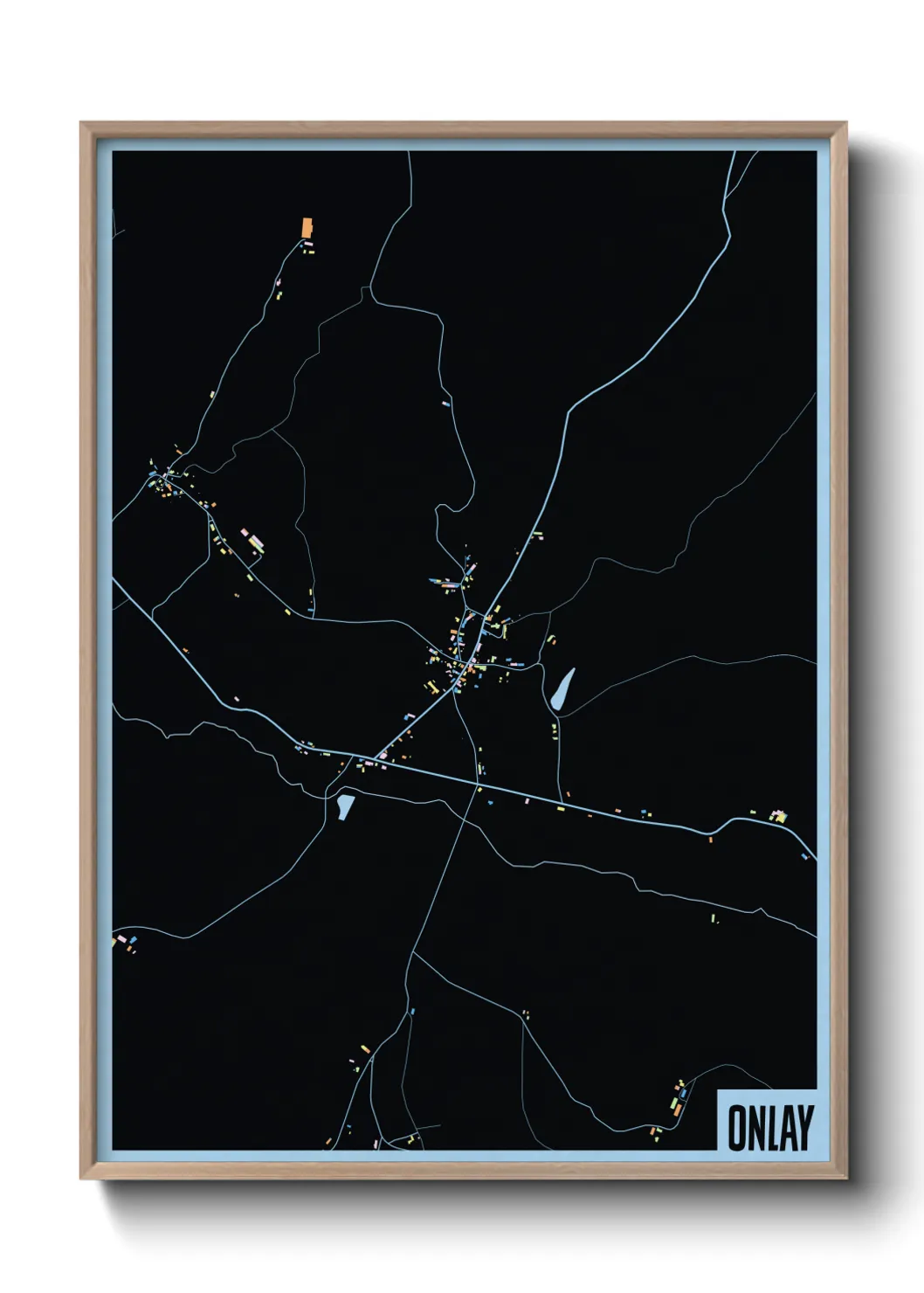 Une affiche de carte sur Onlay