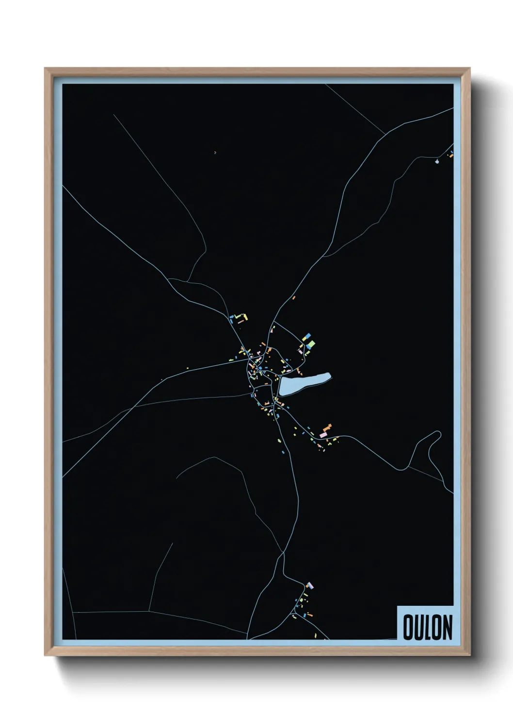 Une affiche de carte sur Oulon