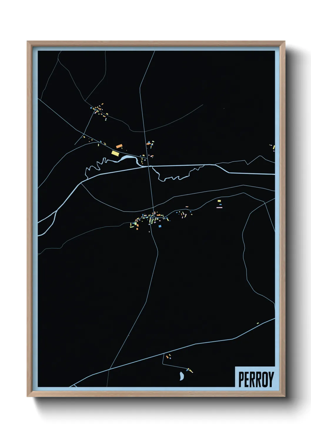 Une affiche de carte sur Perroy