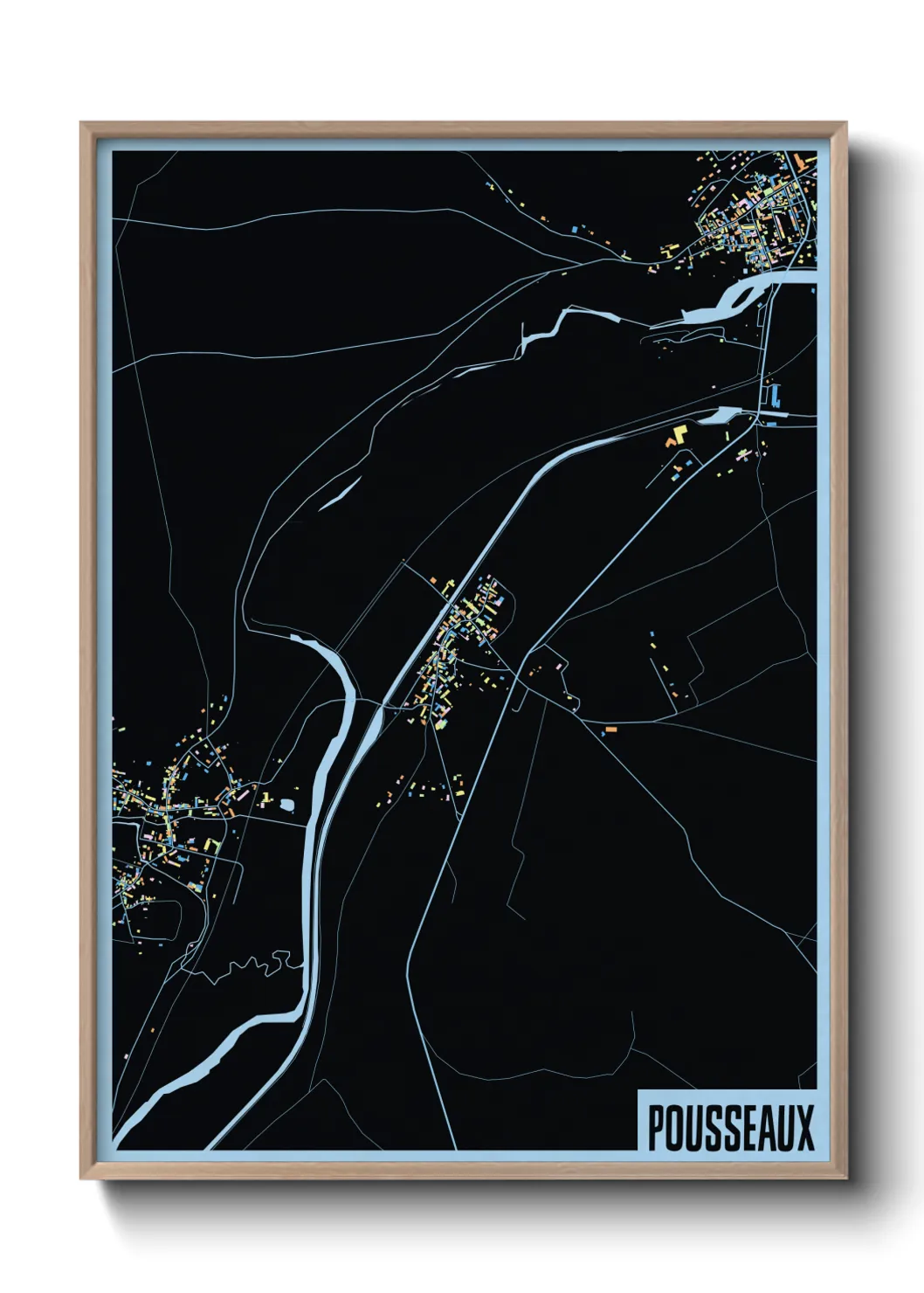 Une affiche de carte sur Pousseaux