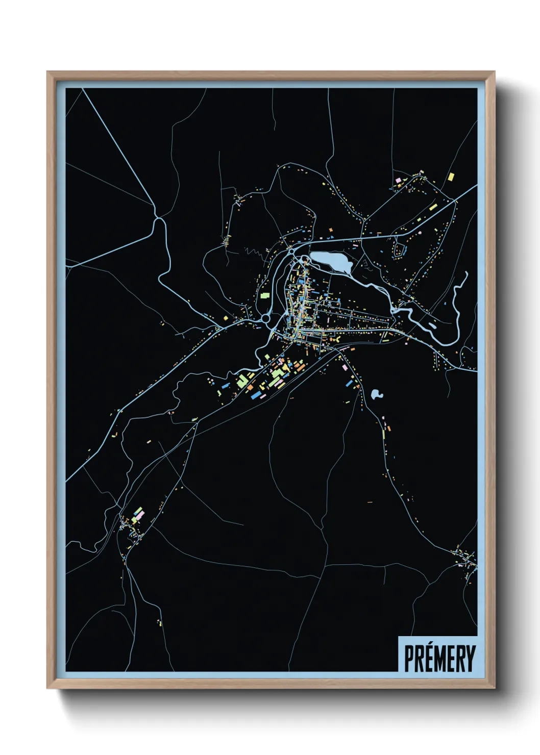 Une affiche de carte sur Prémery