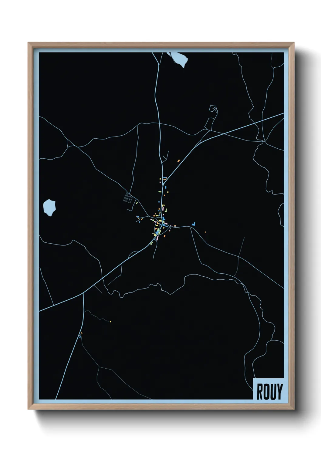 Une affiche de carte sur Rouy