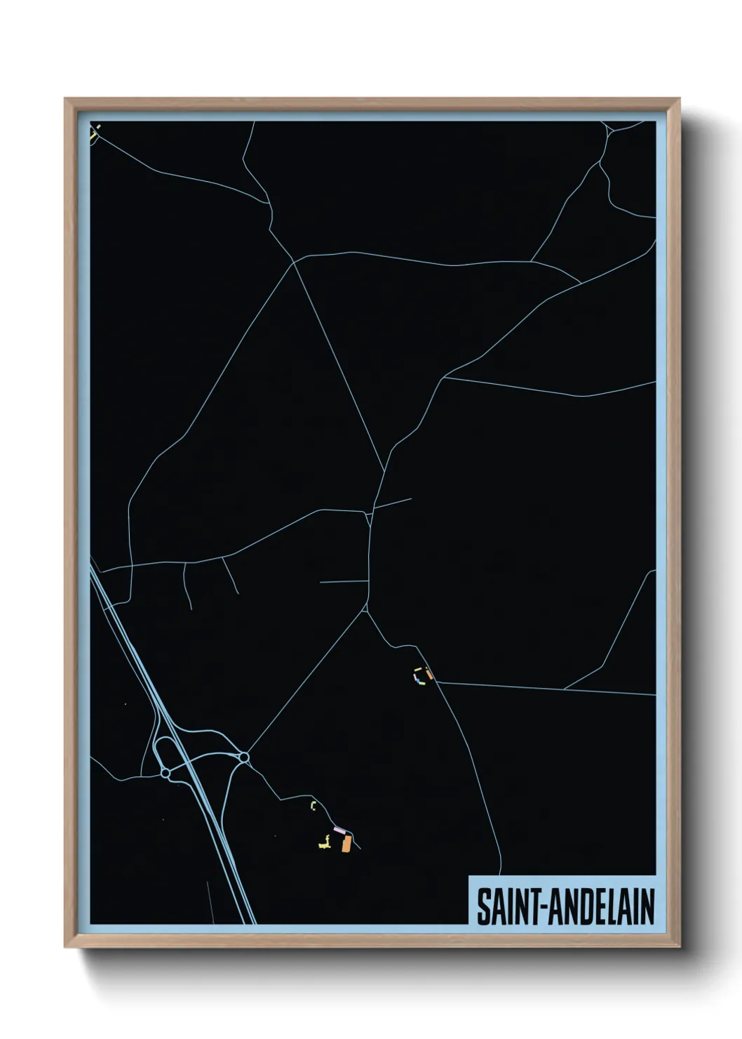 Une affiche de carte sur Saint-Andelain