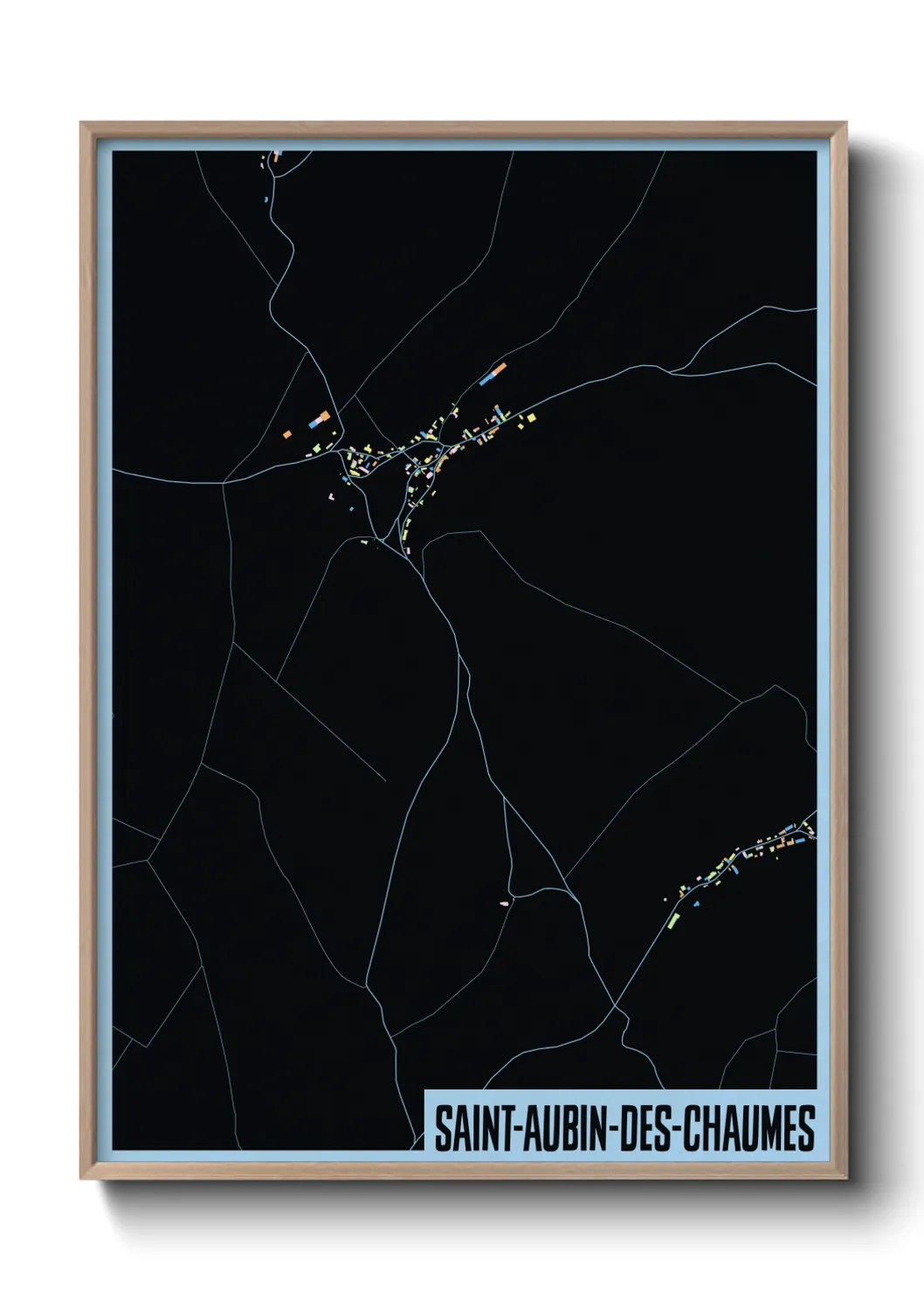 Une affiche de carte sur Saint-Aubin-des-Chaumes