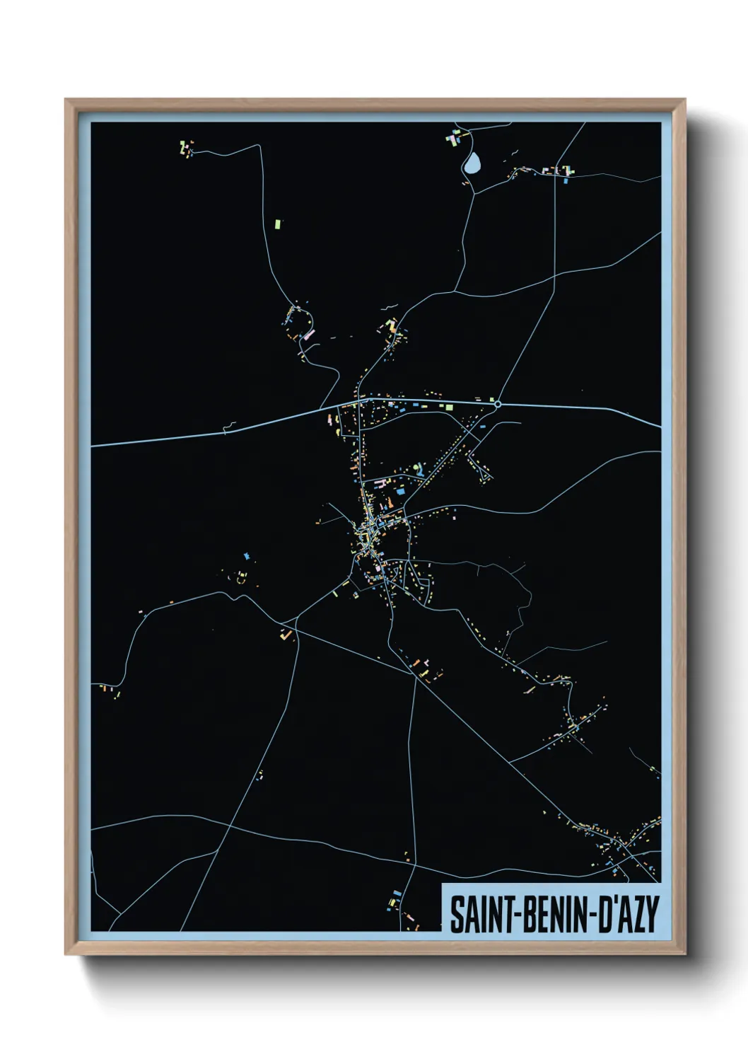 Une affiche de carte sur Saint-Benin-d'Azy