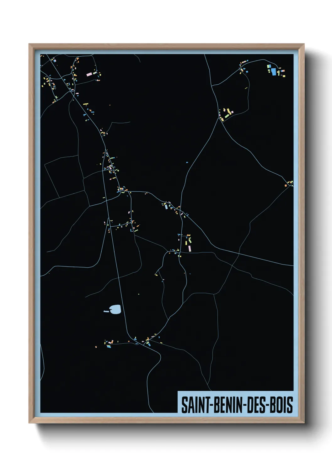 Une affiche de carte sur Saint-Benin-des-Bois